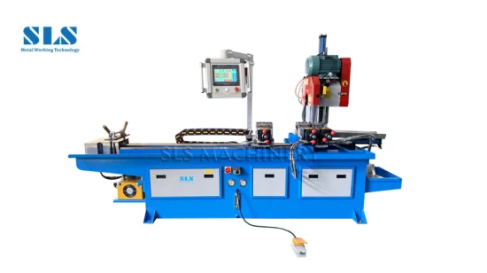 SLS de aço inoxidável, cobre, ferro, alumínio, tubo de metal redondo e quadrado, tubo de perfil, serra hidráulica automática de disco frio, máquina de corte de serra circular de tubo CNC