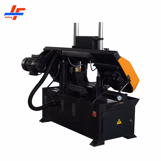 Máquina de serra de fita de corte de aço para tubo de metal semiautomático de 300 * 300 mm